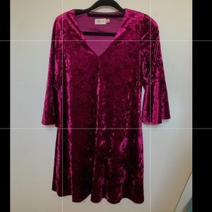 brand new Eliza j magenta velvet dress